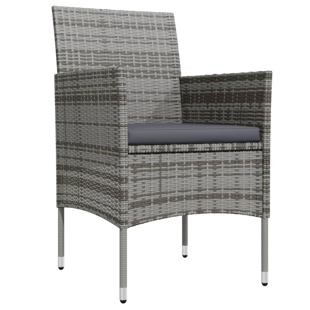 Matgrupp för trädgården med dynor grå och svart