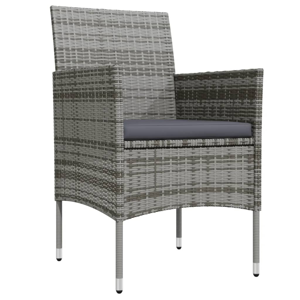 Matgrupp för trädgården med dynor 9 delar grå och svart