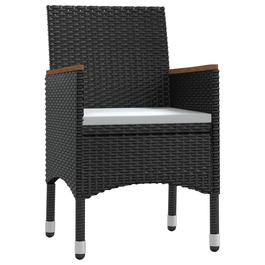 Matgrupp för trädgården med dynor 3 delar svart