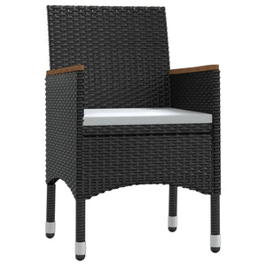 Matgrupp för trädgården med dynor 5 delar svart