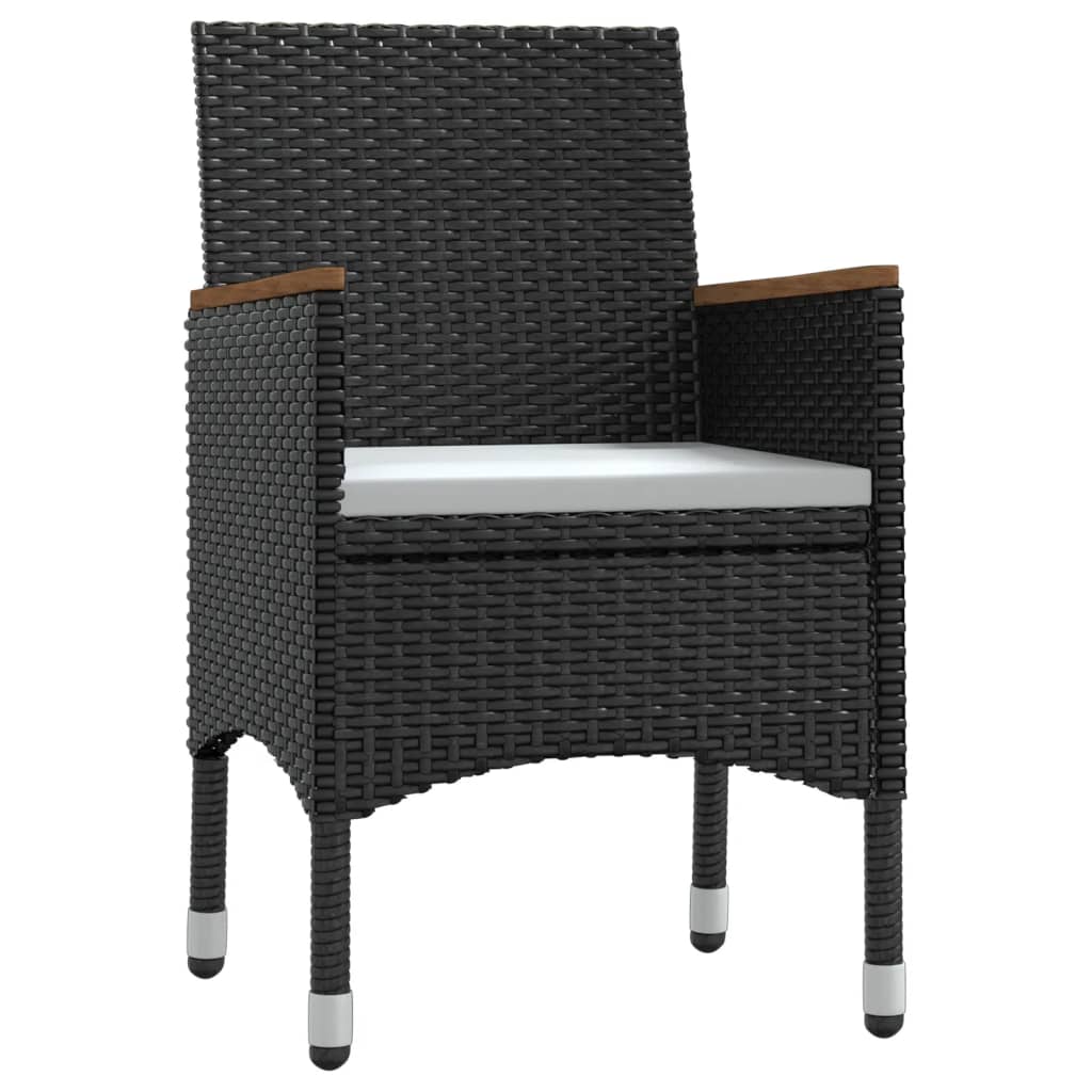 Matgrupp för trädgården med dynor 9 delar svart