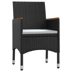 Matgrupp för trädgården med dynor 9 delar svart