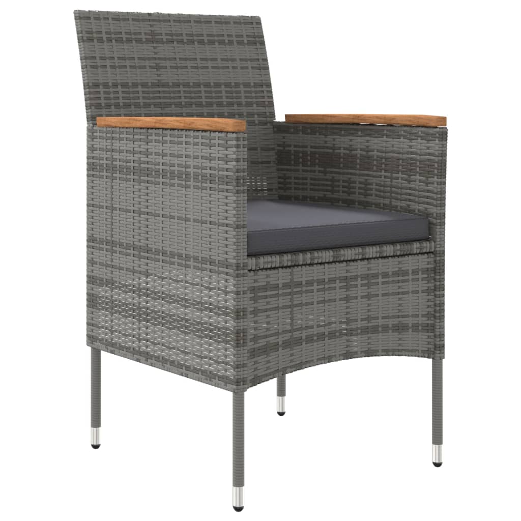 Matgrupp för trädgården med dynor grå och svart