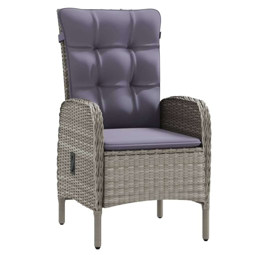 Matgrupp för trädgården med dynor 9 delar grå och svart