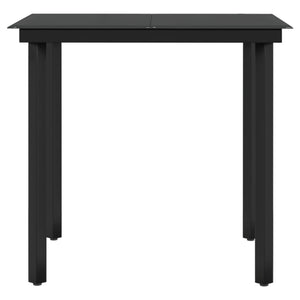 Matgrupp för trädgården med dynor 5 delar svart