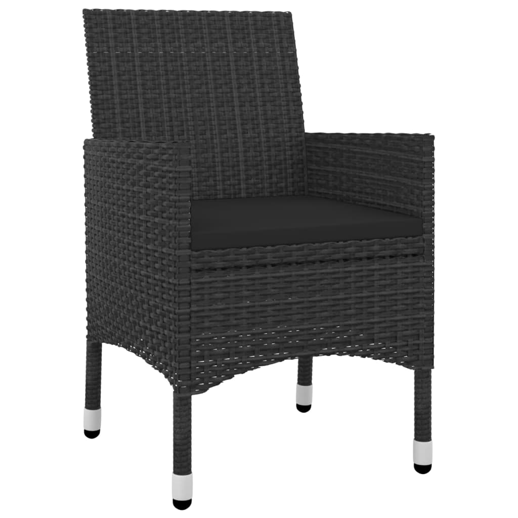 Matgrupp för trädgården 9 delar med dynor konstrotting och glas