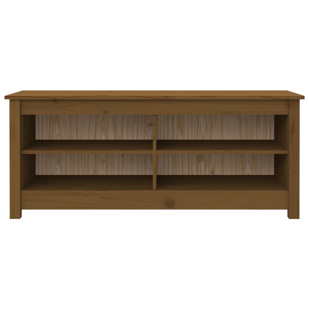 Skobänk honungsbrun 110x38x45,5 cm massiv furu