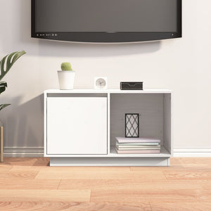 Tv-bänk vit 74x35x44 cm massiv furu