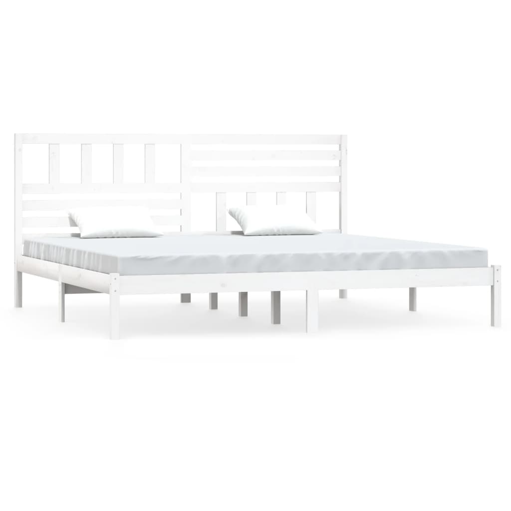 Sängram vit massiv furu 200x200 cm