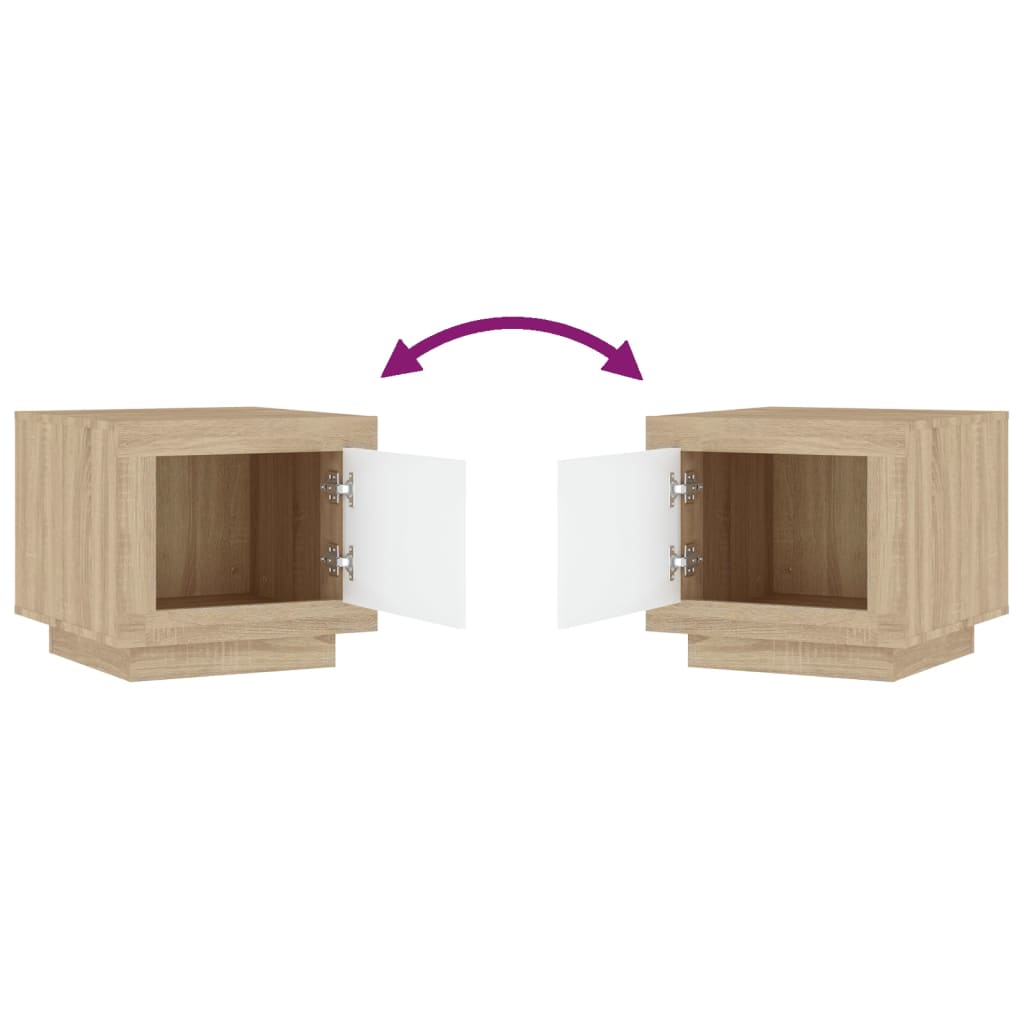 Soffbord vit och sonoma-ek 51x50x45 cm konstruerat trä