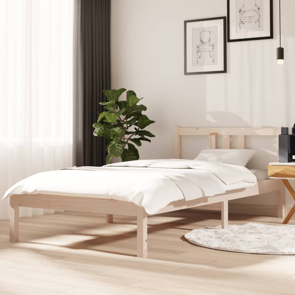 Sängram massivt trä 90x190 cm