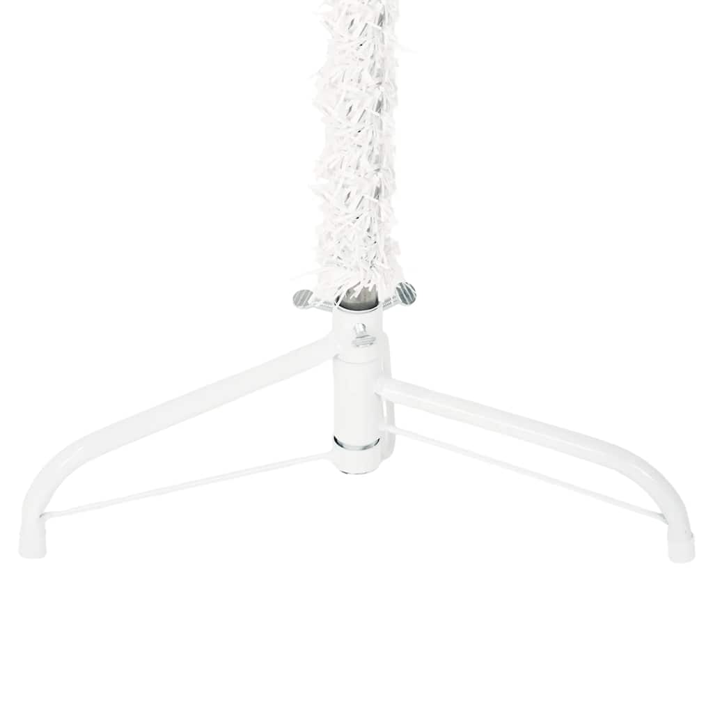 Smal halv plastgran med stativ vit 210 cm