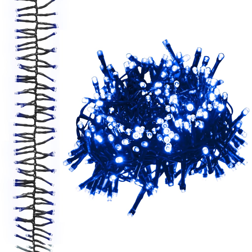 Ljusslinga med 1000 LED cluster blå 11 m PVC