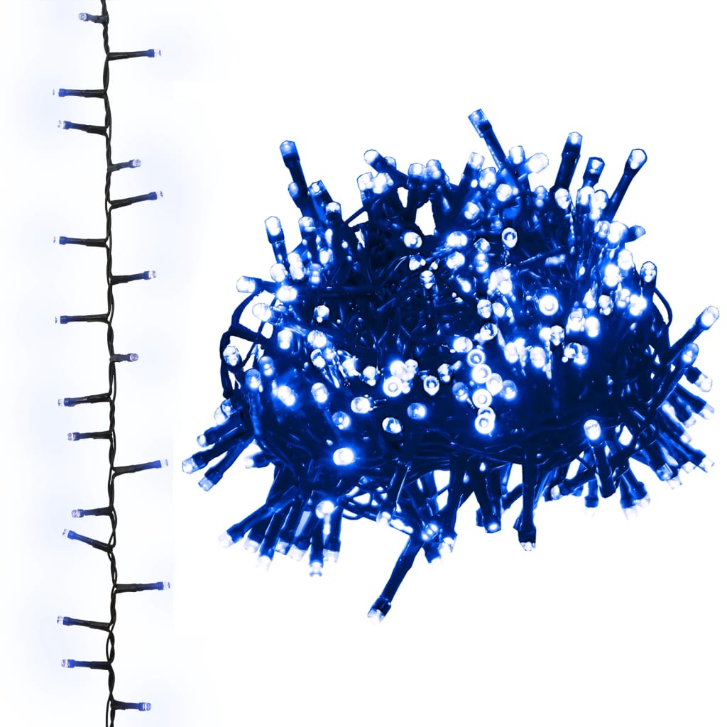 Kompakt ljusslinga med 1000 LED blå 25 m PVC