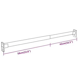 Teleskopiska garderobsskenor 2 st silver 58-100 cm - njoyroom