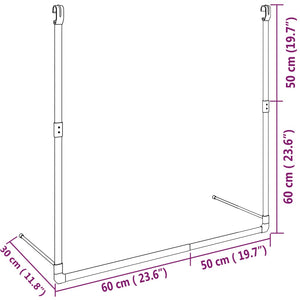 Teleskopisk klädhängare hängande silver - njoyroom