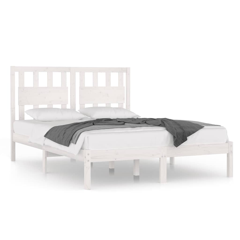 Sängram vit massiv furu 200x200 cm