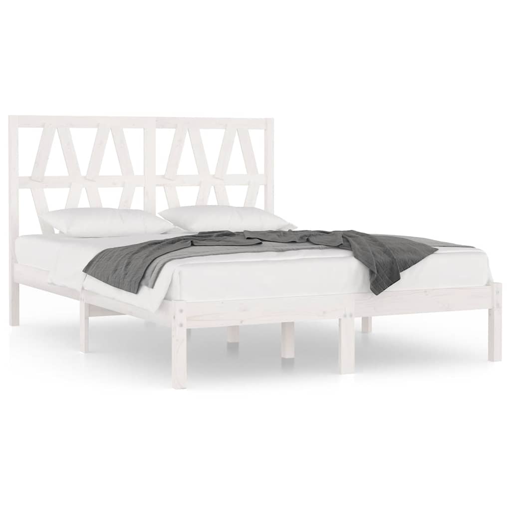 Sängram vit massiv furu 120x200 cmmassiv