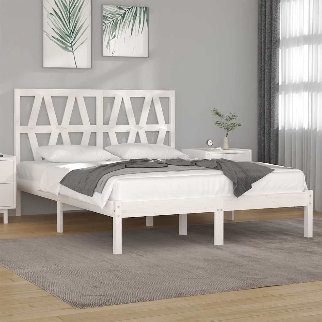 Sängram vit massiv furu 120x200 cmmassiv