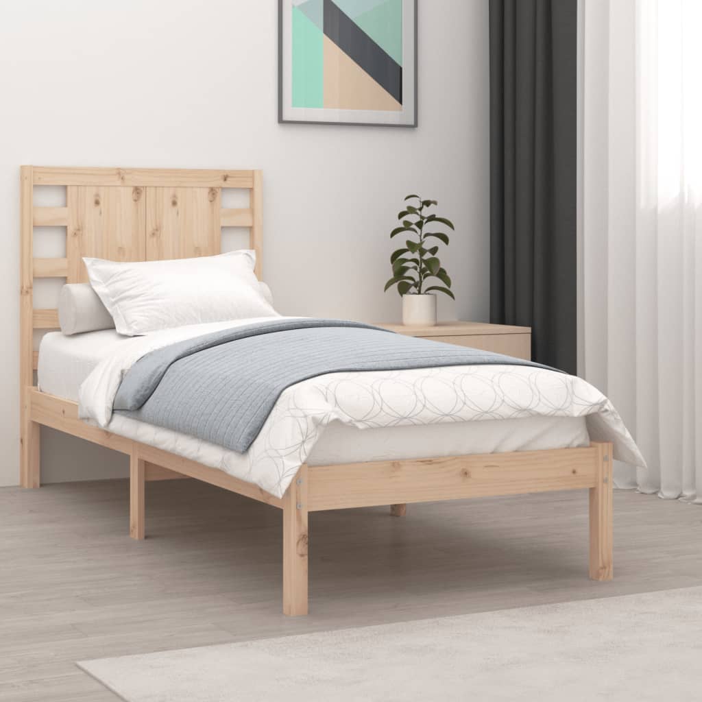 Sängram utan madrass 90x200 cm massiv furu
