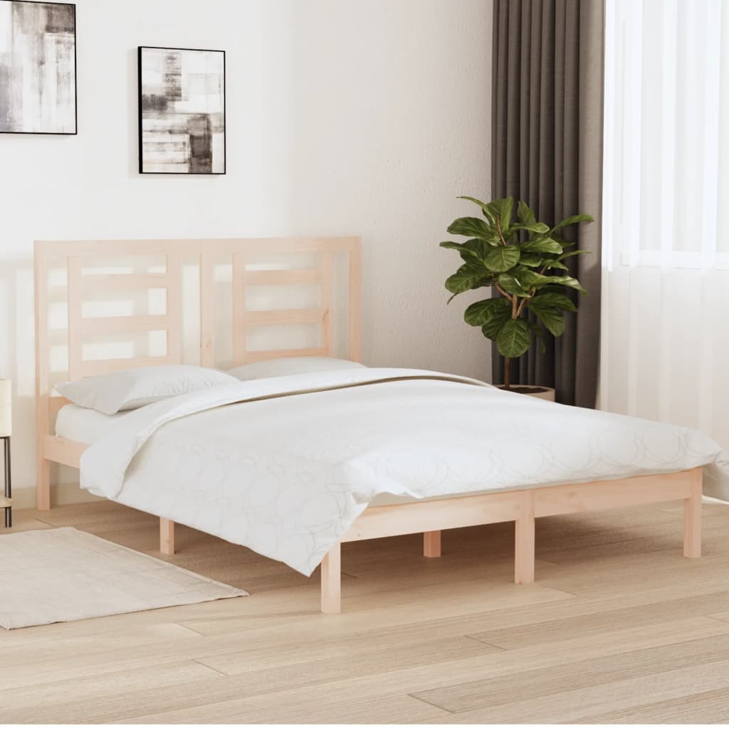 Sängram utan madrass 160x200 cm massiv furu
