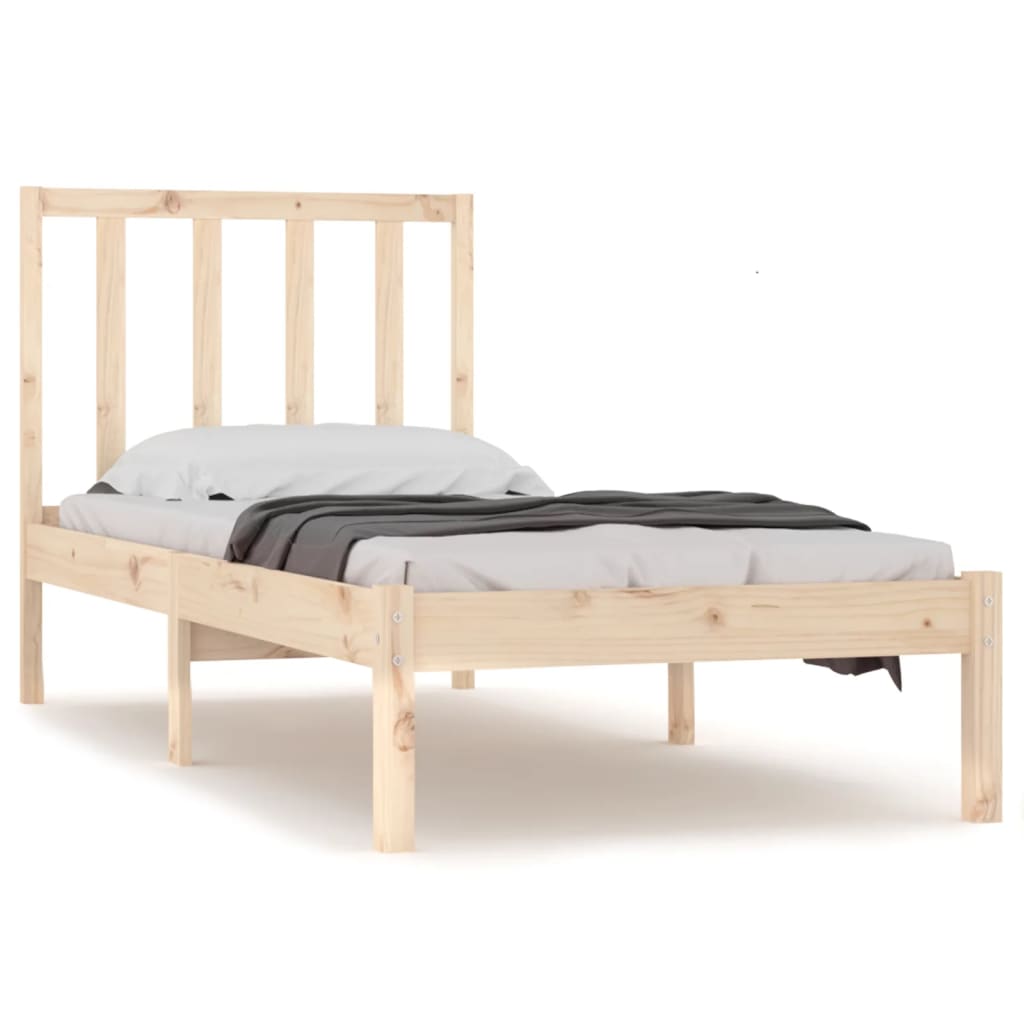 Sängram utan madrass 75x190 cm massiv furu