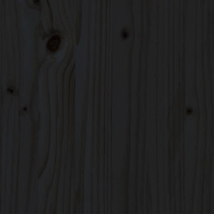 Sängram svart massivt trä 140x190 cm