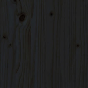 Sängram svart massivt trä 200x200 cm