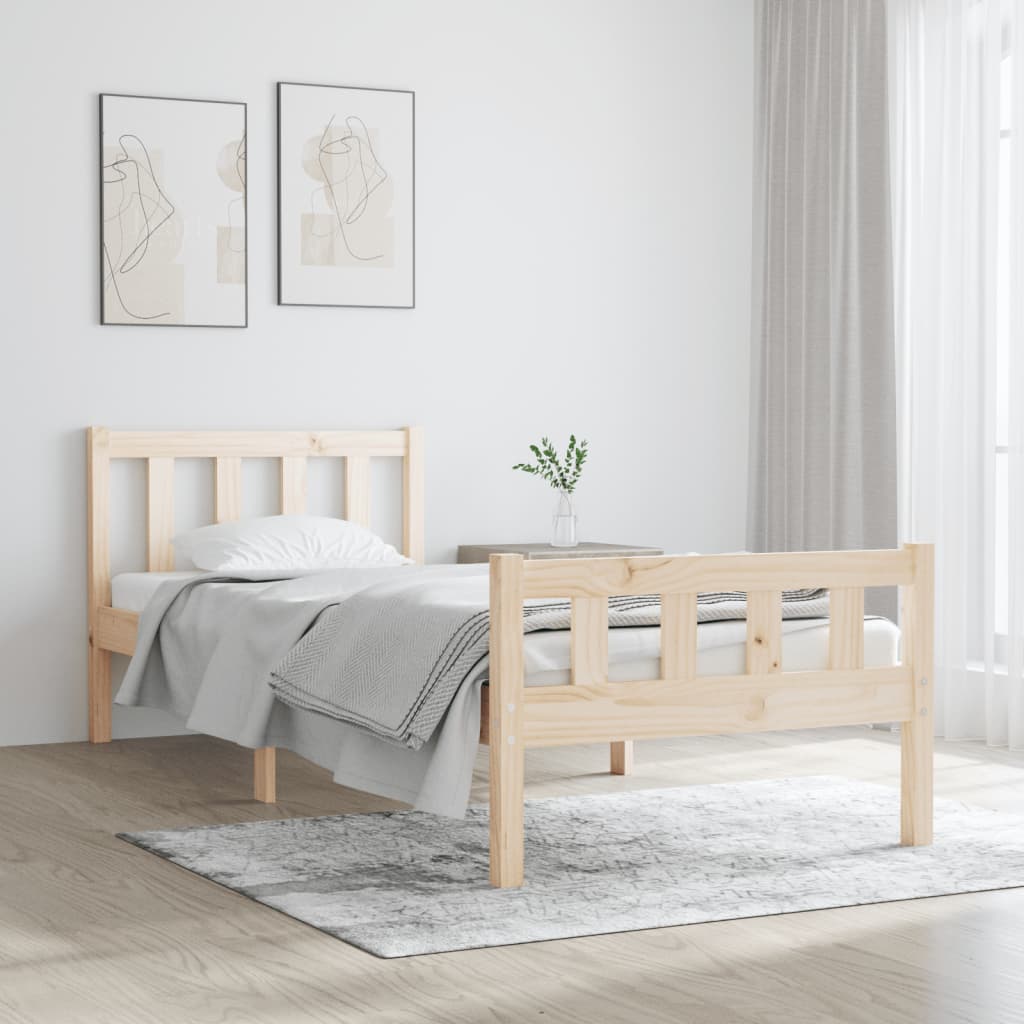 Sängram massivt trä 90x190 cm