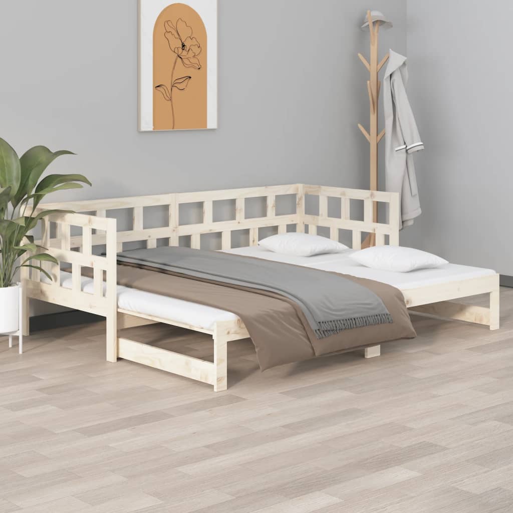Bäddsoffa massiv furu 2x(90x200) cm