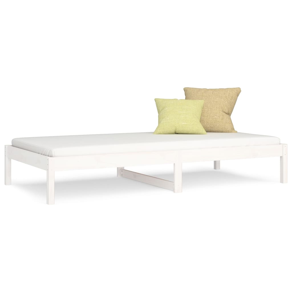 Dagbädd utan madrass vit 90x200 cm massiv furu