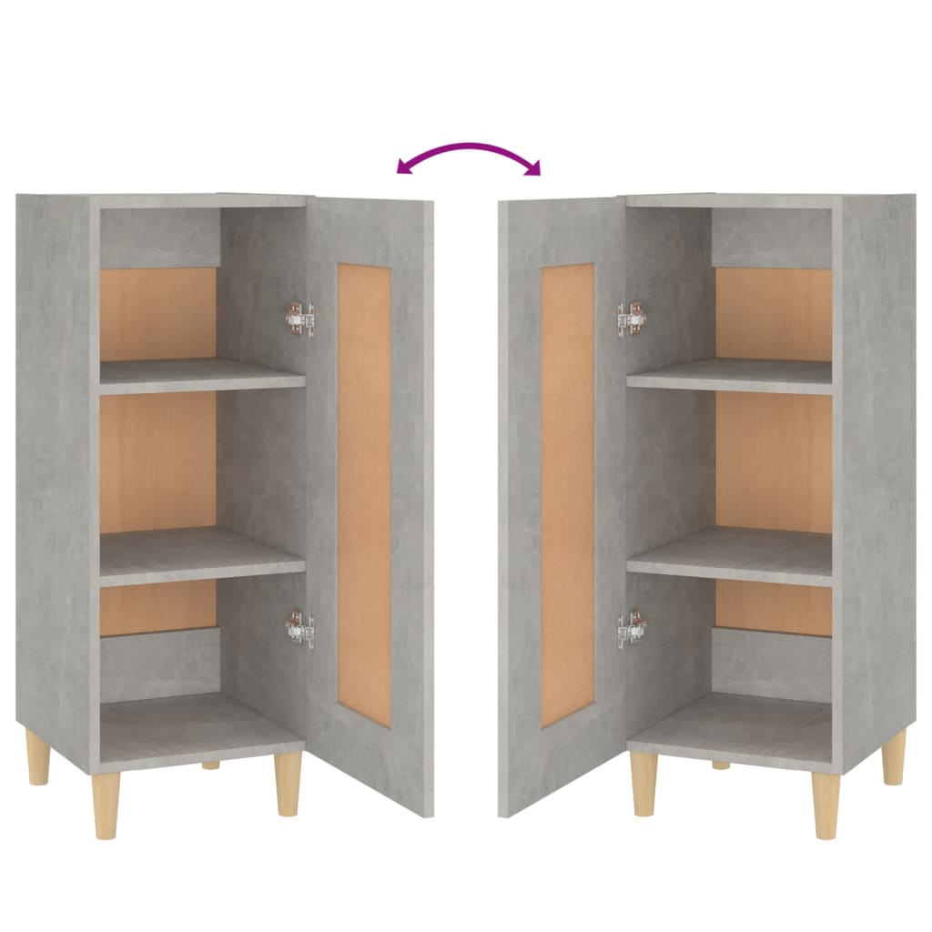 Skåp betonggrå 34,5x34x90 cm konstruerat trä