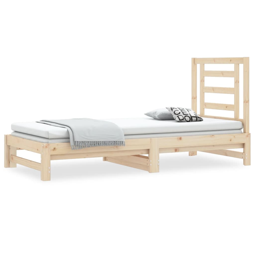 Utdragbar dagbädd 2x(90x200) cm massiv furu