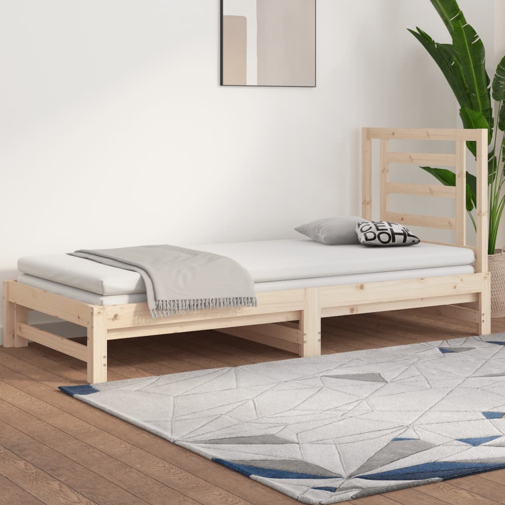 Utdragbar dagbädd 2x(90x200) cm massiv furu