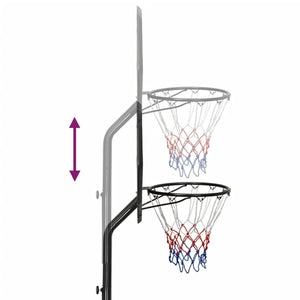 Basketkorg med stativ svart 282-352 cm polyeten