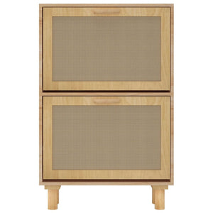 Skoskåp Brun 52x25x80 cm konstruerat trä & naturlig rotting