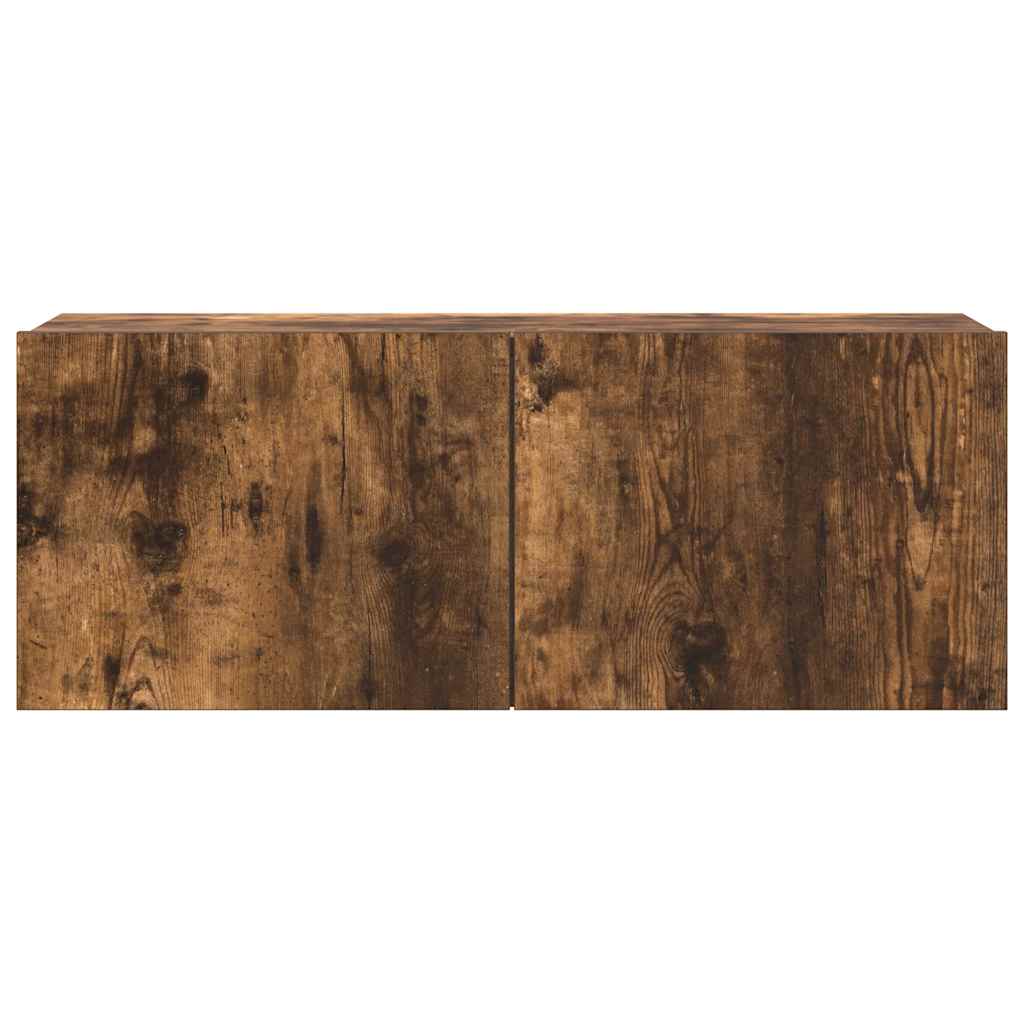 Tv-skåp 4 delar Rökfärgad ek konstruerat trä