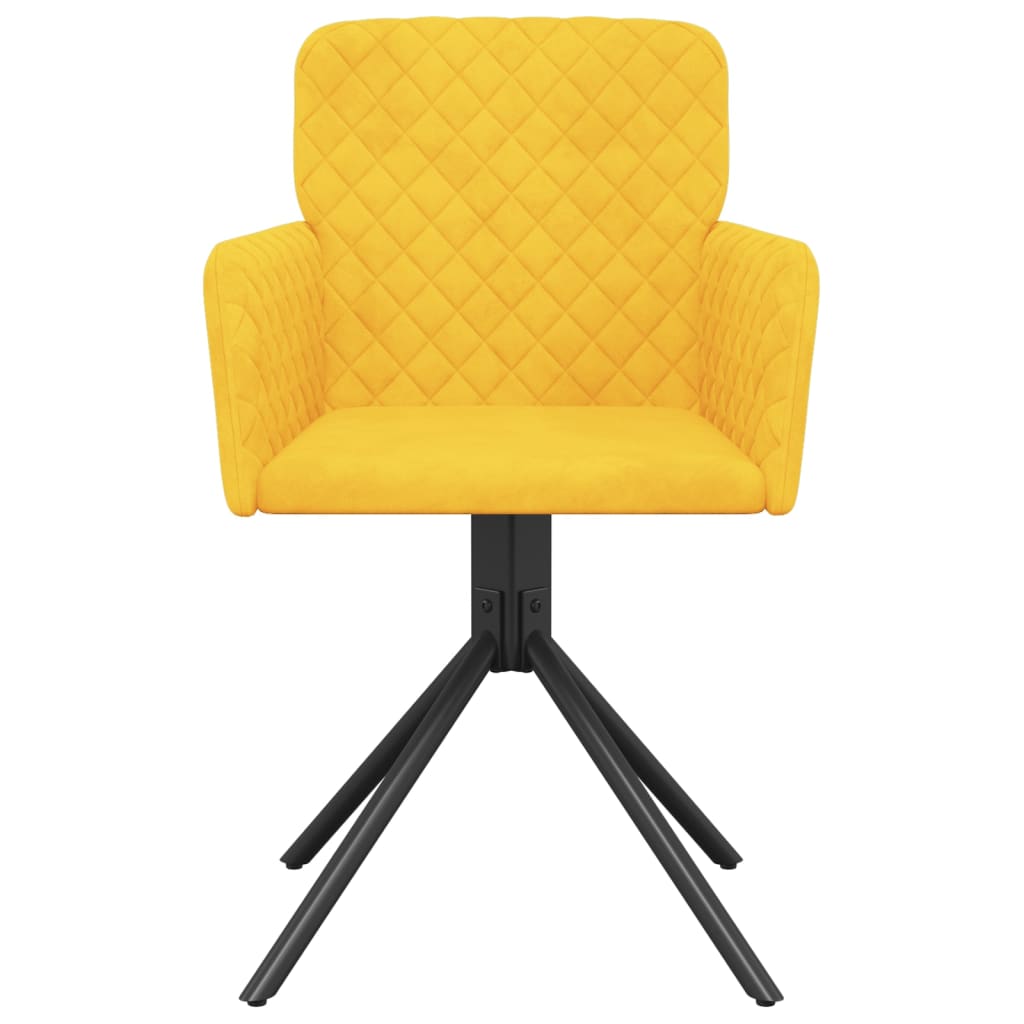 Snurrbara matstolar 2 st gul sammet