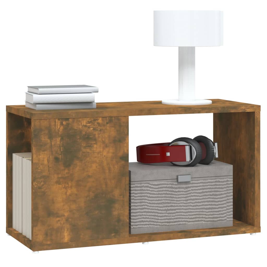 Tv-bänk rökfärgad ek 60x24x32cm konstruerat trä