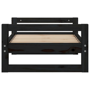 Hundbädd svart 65,5x50,5x28 cm massiv furu