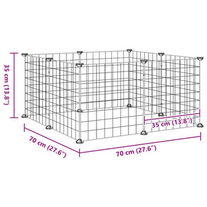 Husdjursbur med 8 paneler svart 35x35 cm stål