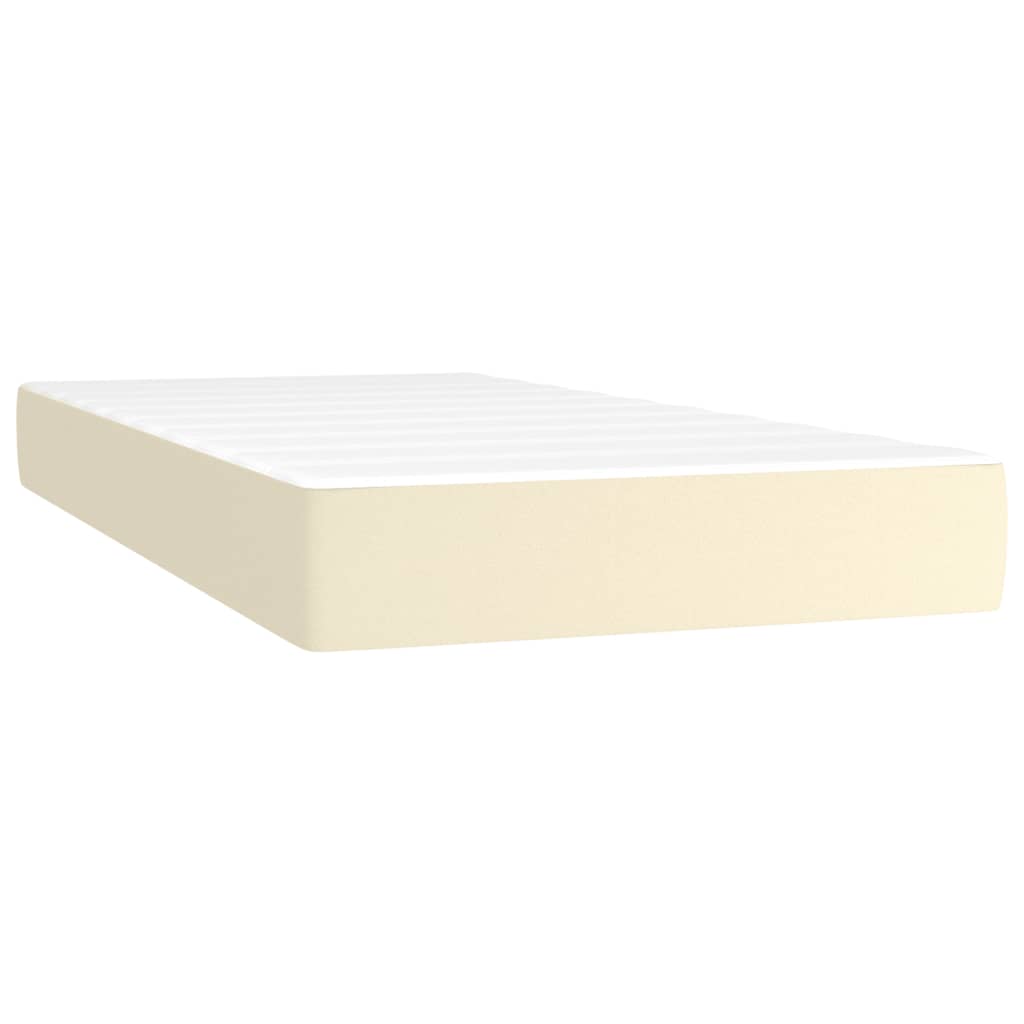Pocketresårmadrass medium gräddvit 90x200x20 cm konstläder