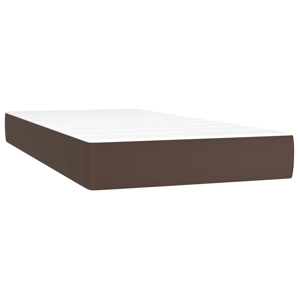 Pocketresårmadrass medium brun 90x200x20 cm konstläder