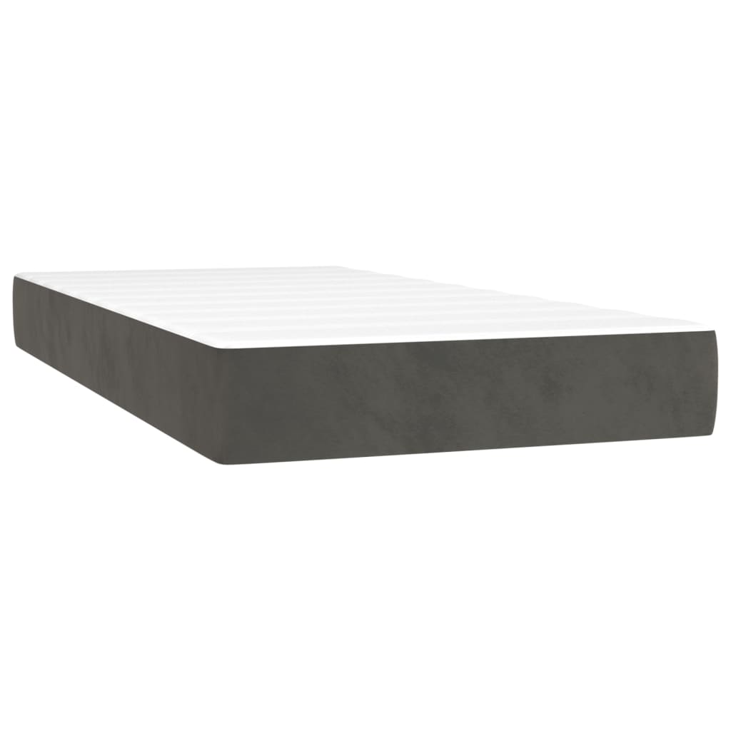 Pocketresårmadrass medium mörkgrå 90x200x20 cm sammet