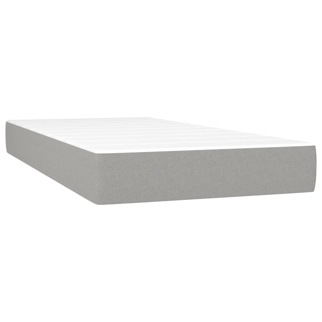 Pocketresårmadrass medium ljusgrå 100x200x20 cm tyg