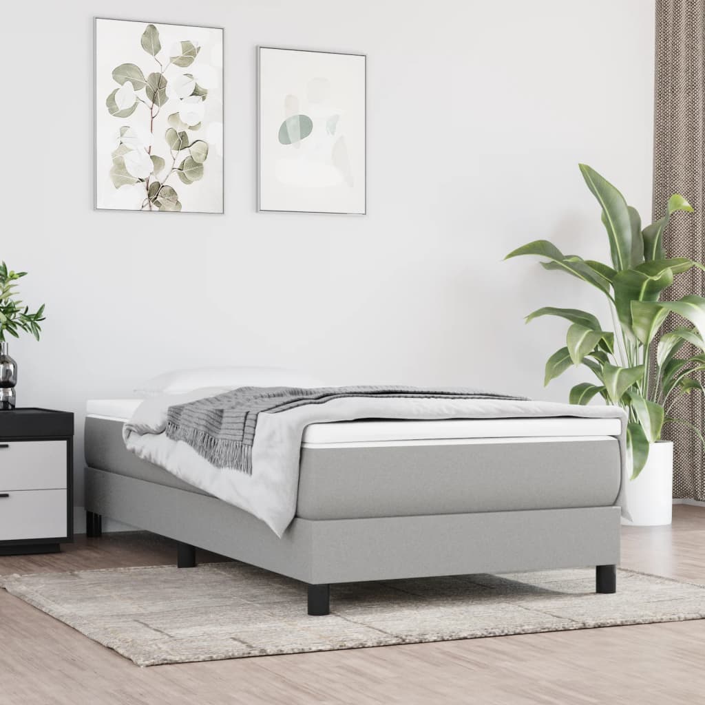 Pocketresårmadrass medium ljusgrå 100x200x20 cm tyg