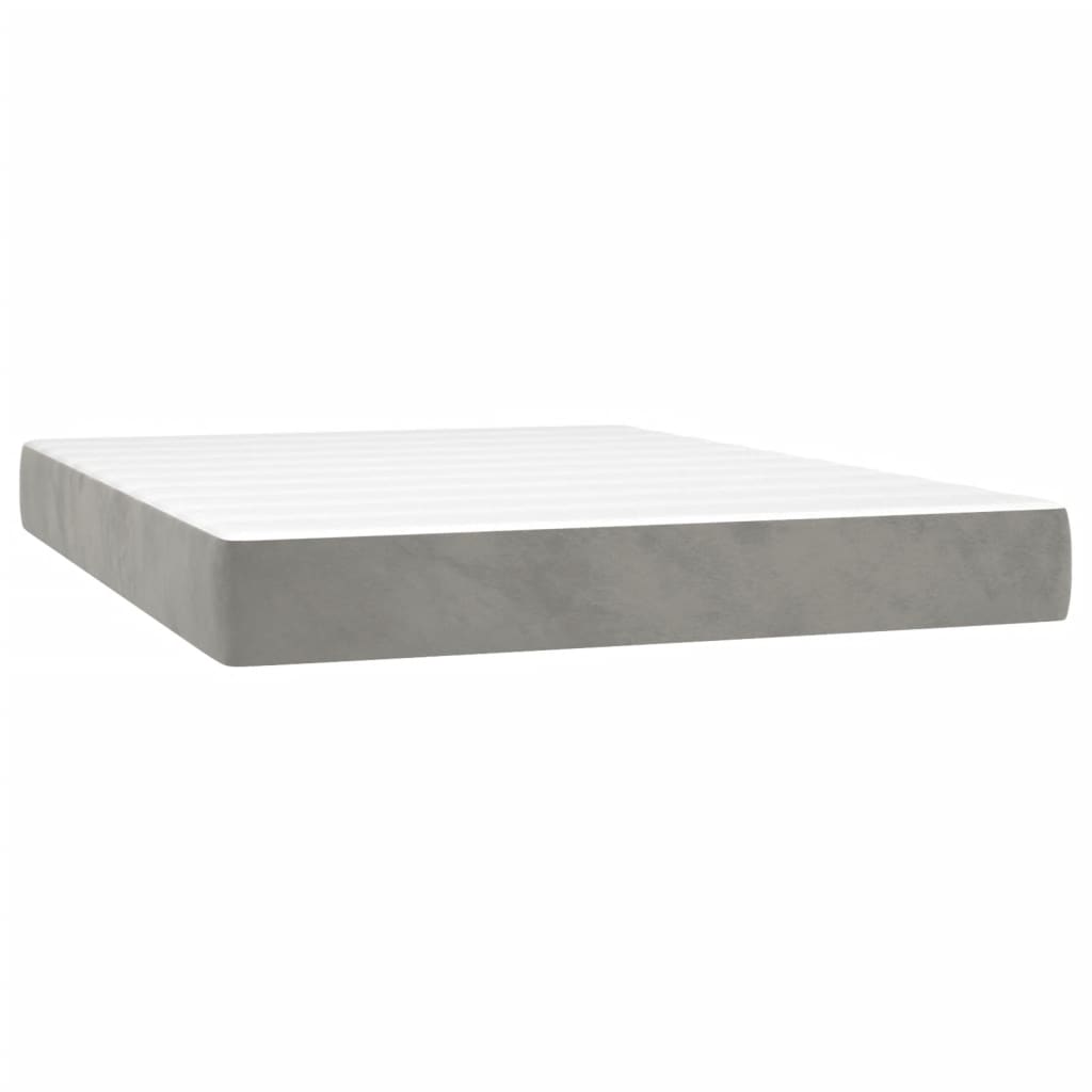 Pocketresårmadrass medium ljusgrå 140x190x20 cm sammet