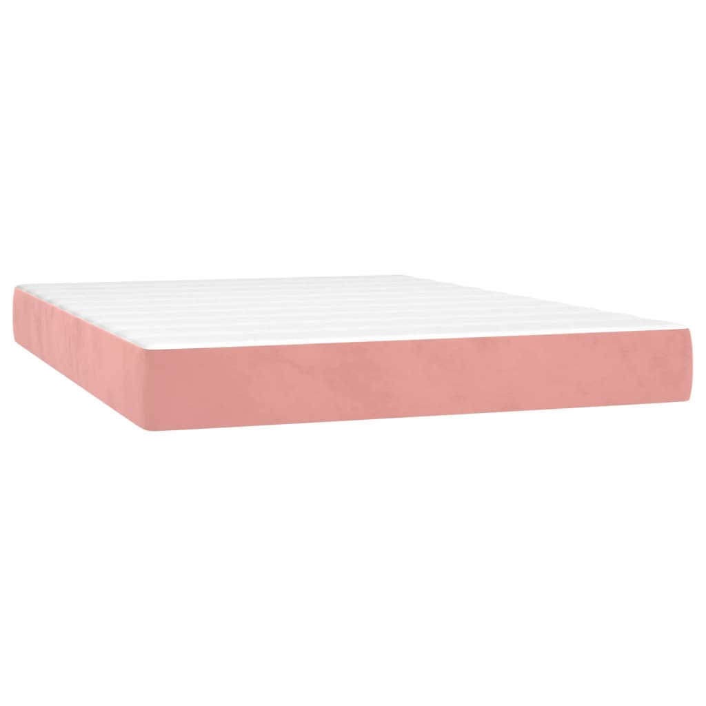 Pocketresårmadrass medium rosa 140x190x20 cm sammet