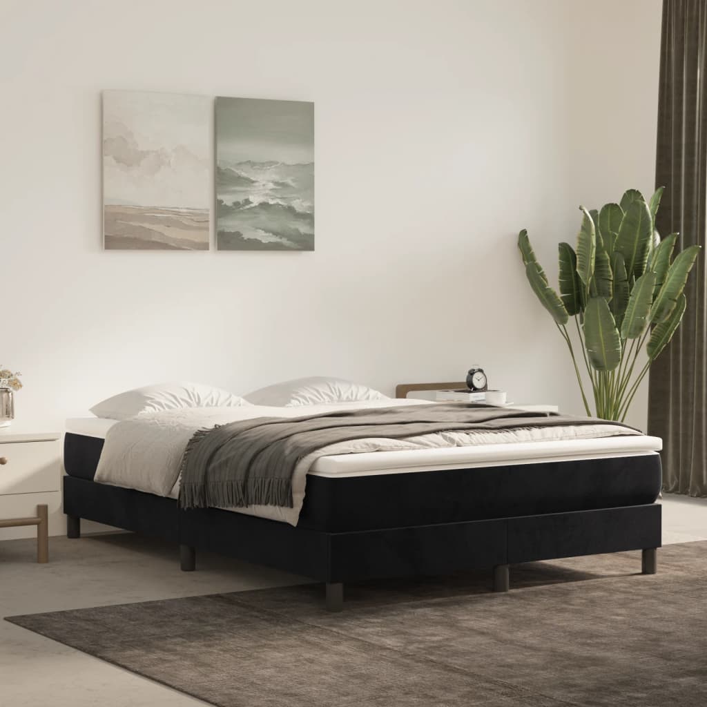 Pocketresårmadrass medium svart 140x200x20 cm sammet