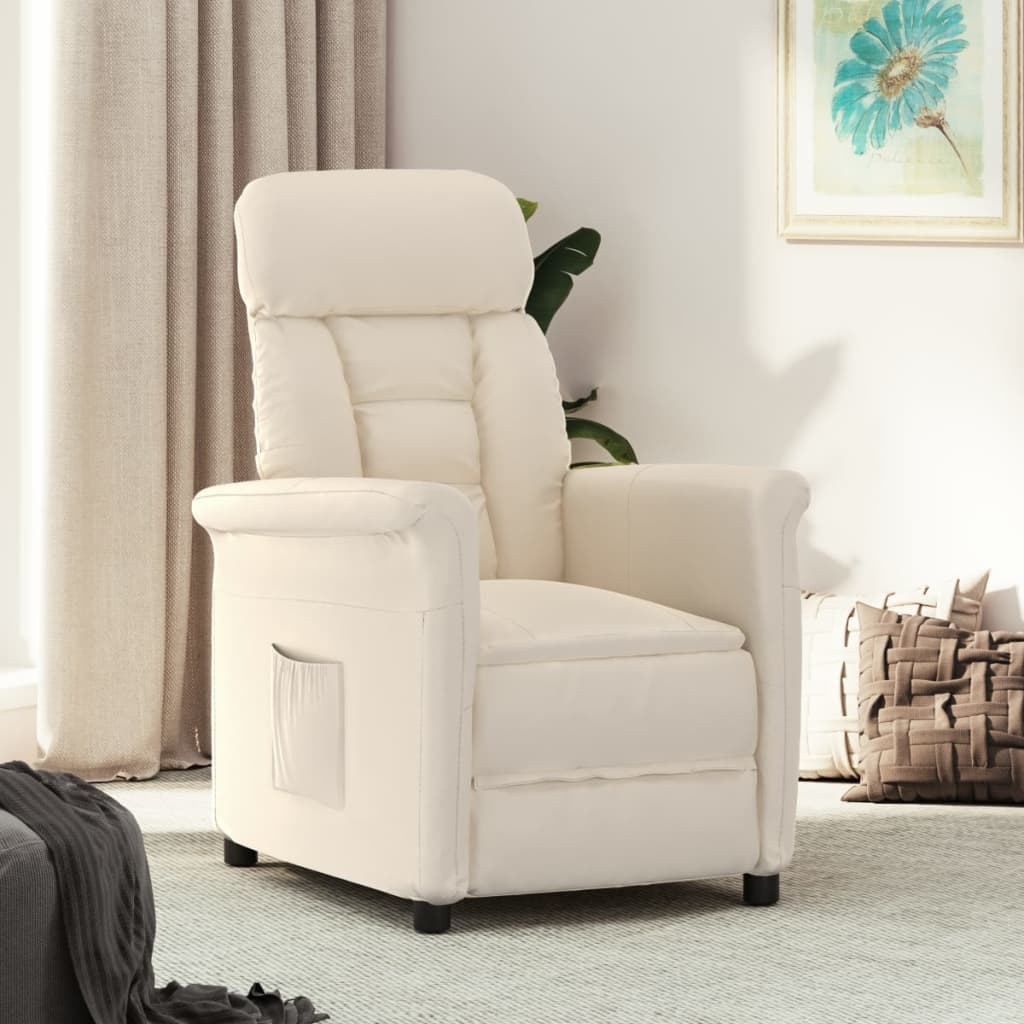 Reclinerfåtölj Beige mikrofibertyg